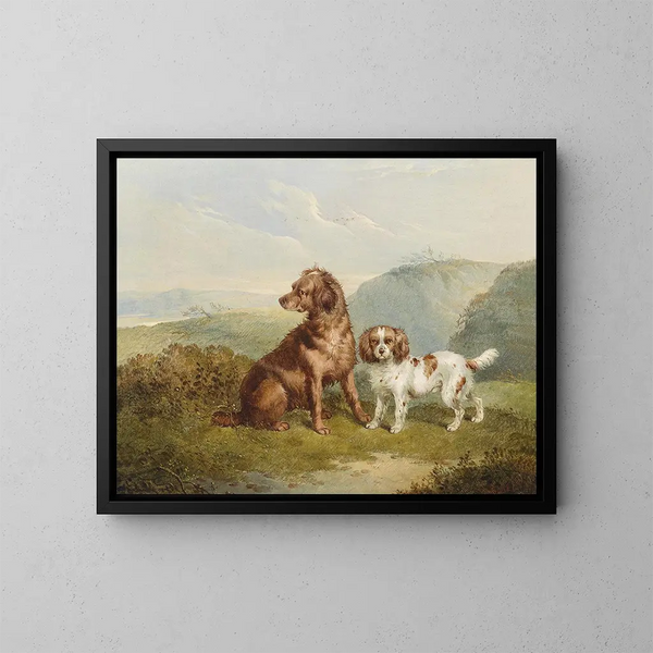 Zwei Hunde - Charles Jones — gerahmtes Bild an der Wand