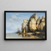 Les Falaises de Flamborough Head, Yorkshire - Charles Joseph Kuwasseg — framed artwork on a wall
