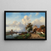 Flusslandschaft mit Figuren am Ufer - Charles Leickert — gerahmtes Bild an der Wand