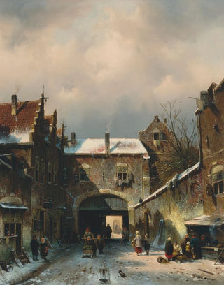 Charles Leickert - A village street scene in winter.webp