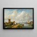 Les Gens de la Pêche dans un Village Néerlandais - Charles Leickert — framed artwork on a wall