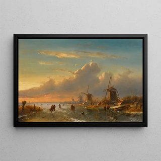 Charles Leickert - Ice Skaters at Sunset.webp