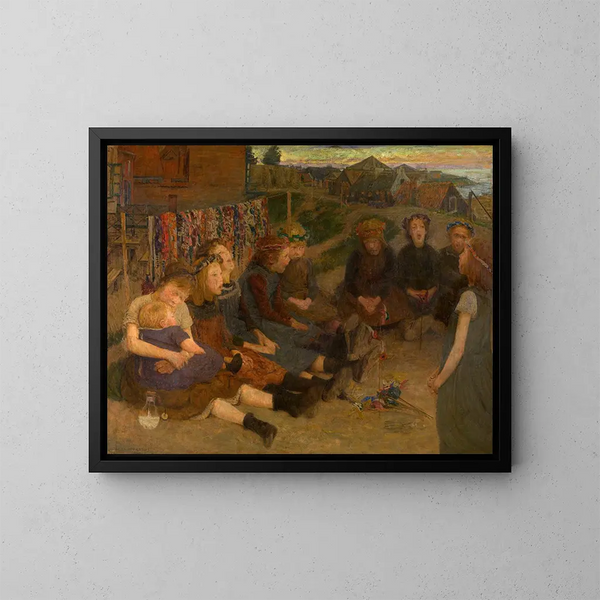 Spiel der Kinder - Charles Mertens — gerahmtes Bild an der Wand