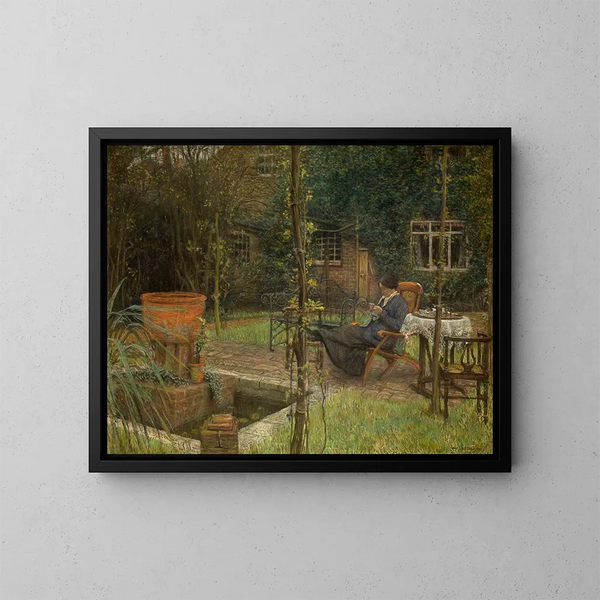 Garten in Calverley - Charles Mertens — gerahmtes Bild an der Wand