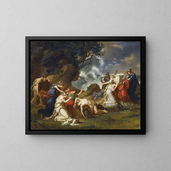 Eine Szene aus der klassischen Mythologie - Charles Meynier — gerahmtes Bild an der Wand