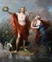 Apollon Gott des Lichts Redegewandtheit Poesie und Schöne Künste Mit Urania Muse der Astronomie - Charles Meynier — Ansicht des Kunstwerks