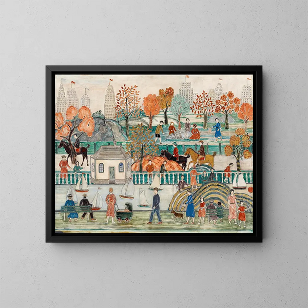 Central Park - Charles Prendergast — gerahmtes Bild an der Wand