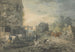 Diligenza e quattro cavalli che attraversano un villaggio sulla strada da Bath a Londra - Charles Robertson — vista dell’opera