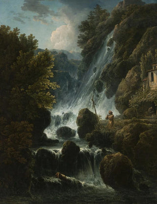 Charles Santoire de Varenne - Hermit praying at the waterfall.webp