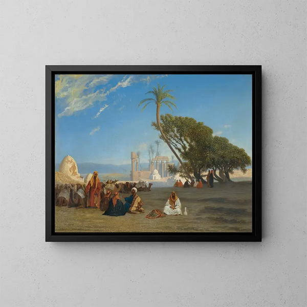 Halte dans le désert - Charles Théodore Frère — gerahmtes Bild an der Wand