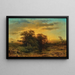 Landschaft am Abend mit einer Storch - Charlotte Piepenhagen-Mohr — gerahmtes Bild an der Wand
