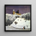 Château de Birseck sous la neige - Fritz Baumann — gerahmtes Bild an der Wand