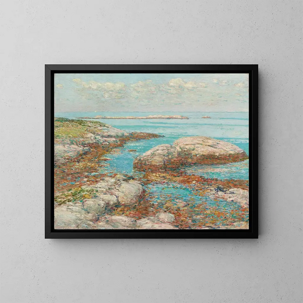 Rochers à Appledore le matin - Childe Hassam — gerahmtes Bild an der Wand