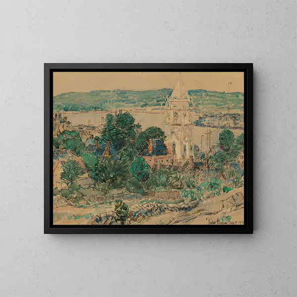 Studie für die Verkleidung der Ersten Baptistenkirche von Gloucester - Childe Hassam — gerahmtes Bild an der Wand