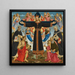 Cristo sulla Croce con i Santi Vincent Ferrer, Giovanni Battista, Marco e Antonino - Maestro dell'Epifania di Fiesole — quadro incorniciato alla parete