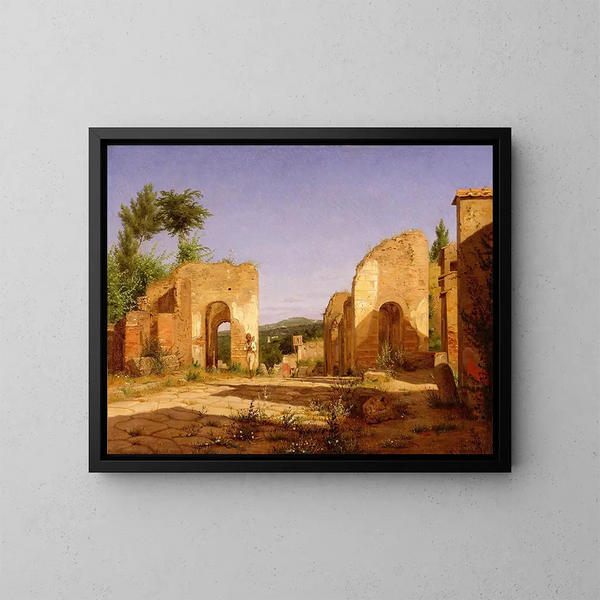 Porte dans la Via Sepulcralis à Pompéi - Christen Købke — quadro incorniciato alla parete