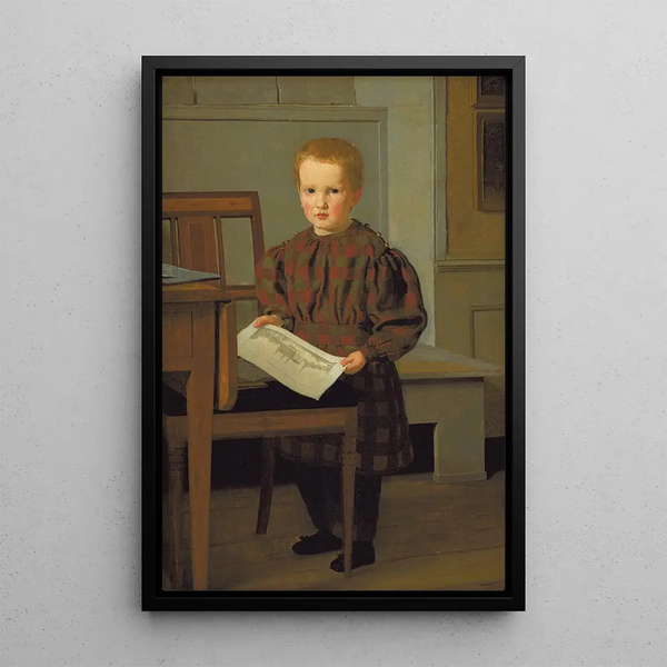 Riproduzione del dipinto Il figlio del pittore CW Eckersberg, Julius, nell'atelier di suo padre - Christen Købke