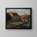 Die roten Häuser - Christian Friedrich Gille — gerahmtes Bild an der Wand