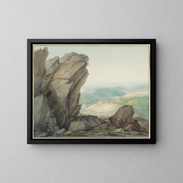 Vue depuis le Feldberg Taunus vers Reifenberg - Christian Georg Schütz le Jeune — gerahmtes Bild an der Wand
