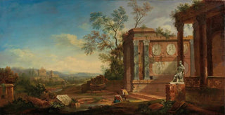 Christian Georg Schtz the elder - Gebirgige Flusslandschaft.webp