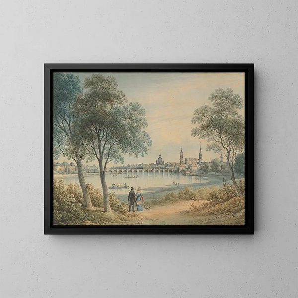 Ansicht von Dresden von Westen - Christian Gottlob Hammer — gerahmtes Bild an der Wand