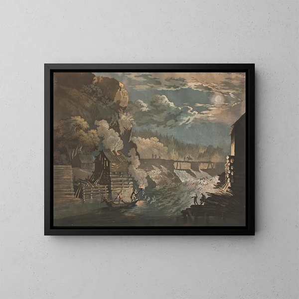 Wasserfall von Schaaning im Tisdedahlen-Tal bei Friderichshald - Christian Heinrich Grosch — gerahmtes Bild an der Wand