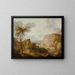 Landschaft mit Berg, Fluss und Bauernhof - Christian Hilfgott Brand — gerahmtes Bild an der Wand
