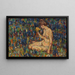 Nu femminile con mazzo di fiori gialli Ragazza nel prato - Christian Rohlfs — quadro incorniciato alla parete