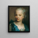 Girl in Blue Dress - Christian Seybold — framed artwork on a wall