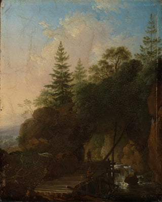 Christian Wilhelm Ernst Dietrich - Gebirgslandschaft mit Wasserfall und hlzerner Brcke.webp