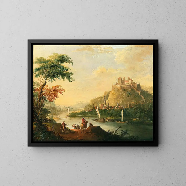 Vista di Dresda - Christian Wilhelm Ernst Dietrich — quadro incorniciato alla parete