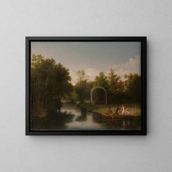 Aire di sosta nel parco della tenuta di Sanderumgrd - Christoffer Wilhelm Eckersberg — quadro incorniciato alla parete