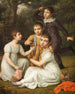 Portrait des Eigentümers der Plantage Chamberlain und Vizegouverneur der Antillen. Die vier Kinder von Søbøtker, gemalt im Garten von Hummeltofte - Christoffer Wilhelm Eckersberg — Ansicht des Kunstwerks