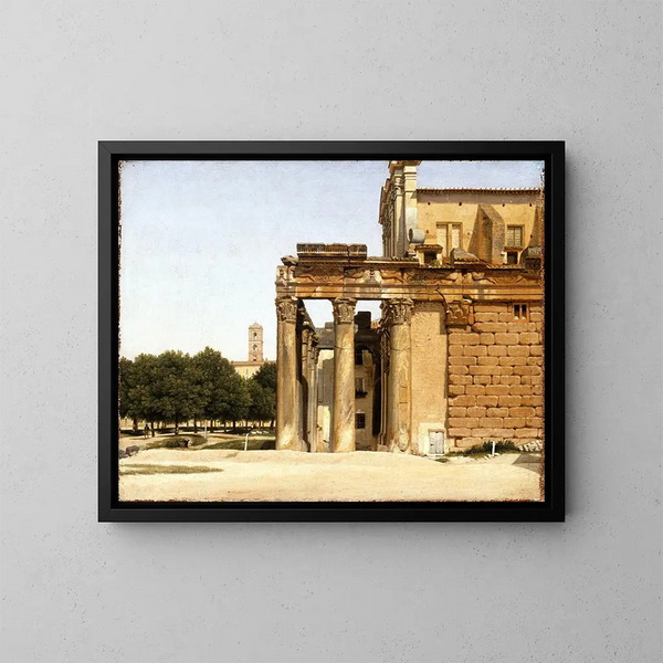 Vista della Via Sacra a Roma - Christoffer Wilhelm Eckersberg — quadro incorniciato alla parete