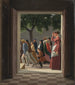 Blick durch eine Tür auf laufende Figuren - Christoffer Wilhelm Eckersberg — Ansicht des Kunstwerks