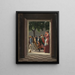 Blick durch eine Tür auf laufende Figuren - Christoffer Wilhelm Eckersberg — gerahmtes Bild an der Wand