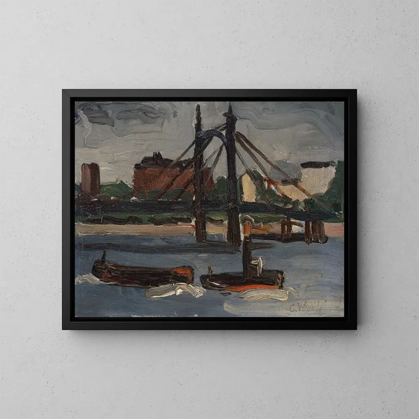 Die Tamise bei Battersea - Christopher Wood — gerahmtes Bild an der Wand