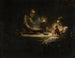 Una scena interna con la Sacra Famiglia a tavola - Cerchio di Jean-Honoré Fragonard — vista dell’opera