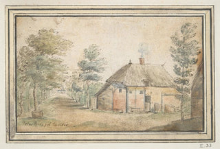 Circle of Gillis Neyts - Thatched farm house.webp