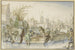Paesaggio invernale con due slitte trainate da cavalli in primo piano - Claes Janszoon Visscher I — vista dell’opera