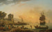 Una grande vista della costa arricchita da edifici, navi e figure - Claude-Joseph Vernet — vista dell’opera