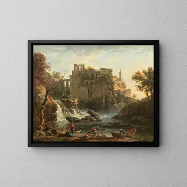 Ansicht von Tivoli - Claude-Joseph Vernet — gerahmtes Bild an der Wand