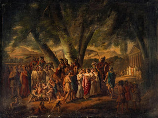 Claude Joseph Curty - Sujet antique procession se dirigeant vers un temple.webp
