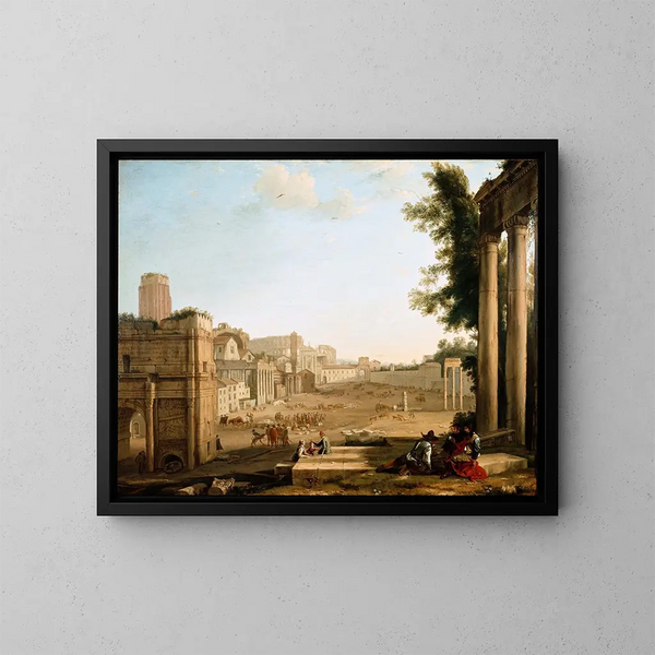 Le Campo Vaccino à Rome - Claude Lorrain — gerahmtes Bild an der Wand