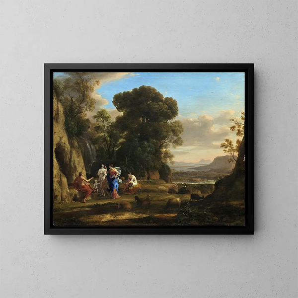 Der Urteil des Paris - Claude Lorrain — gerahmtes Bild an der Wand