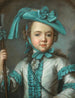 Portrait eines Mädchens in Gärtnerkleidung mit einer Houlette - Claude Pougin de Saint Aubin — Ansicht des Kunstwerks