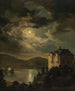 Ambiance au clair de lune au-dessus du château de Freyenthurn avec vue sur Loretto - Clementine von Rainer — Ansicht des Kunstwerks