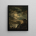 Ambiance au clair de lune au-dessus du château de Freyenthurn avec vue sur Loretto - Clementine von Rainer — gerahmtes Bild an der Wand