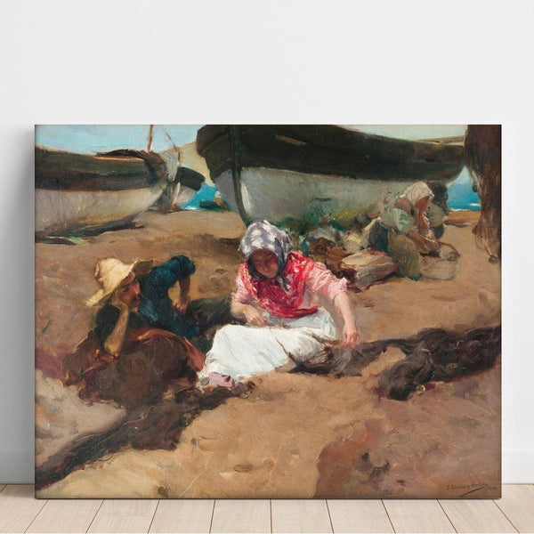 Riproduzione del dipinto Componiendo la Red - Joaquín Sorolla