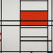 Komposition aus Rot und Weiß Nr. 1 Komposition Nr. 4 mit Rot und Blau - Piet Mondrian — in einem Innenraum präsentiert